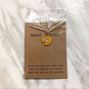 🎉 New Make a Wish Sunflower Necklace & Card